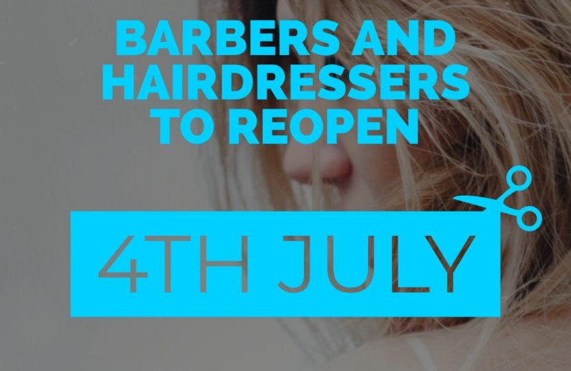 Hairdressers reopening graphic