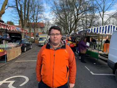 Gary visiting the farmers market